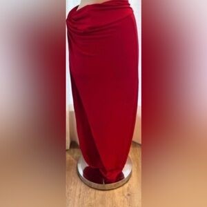 Elegant Red Maxi Skirt